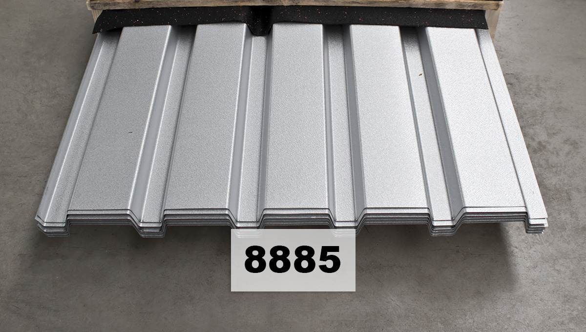 Dachpaneel, Metalldach, Stahlblech, Profilblech, Silberfarben