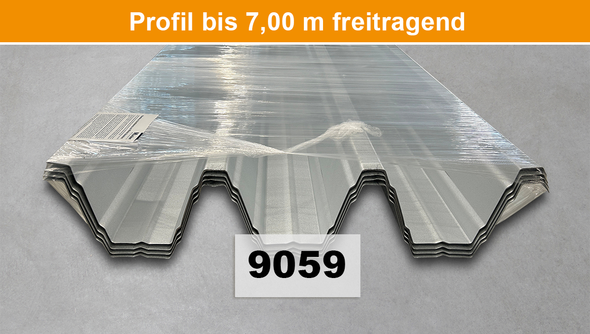 Trapezblech, Stahlblech, Silberfarben, Profilblech, 7 m freitragend