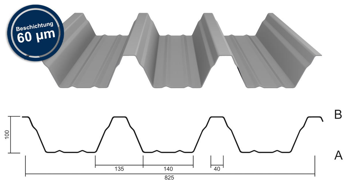 wellungspanel, metallblech, 60 μm beschichtung, dachprofil, gewellte blechverformung