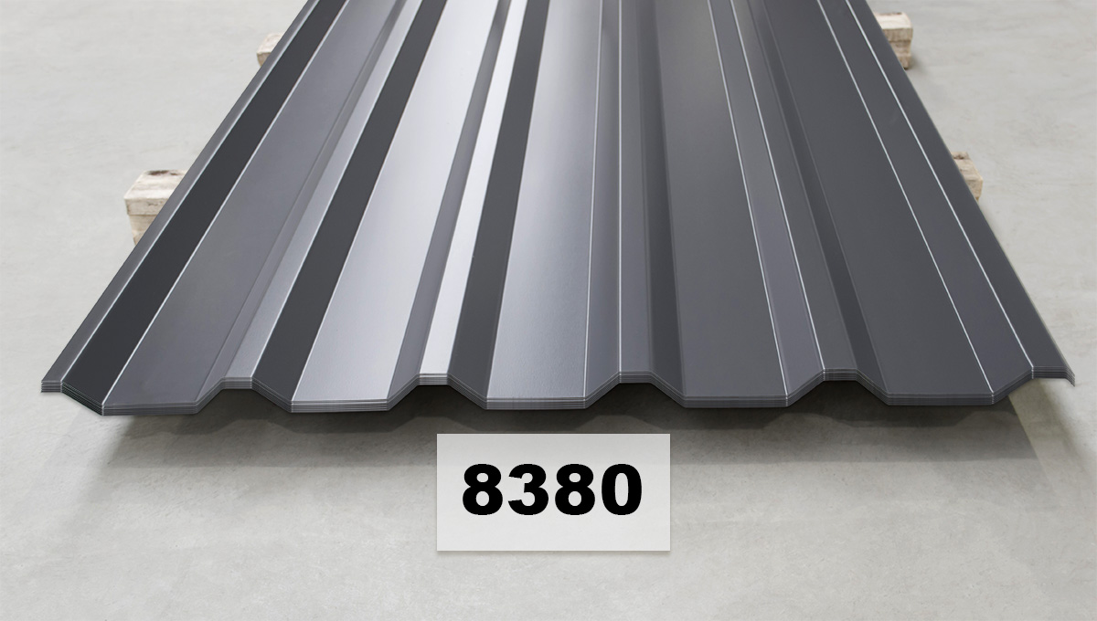Metalldachblech, Stahlblech, Dachelemente, Rippendesign, Graugrau