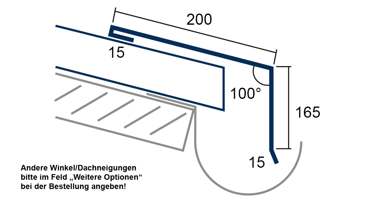 LED-Span, Aluminiumprofil, Lichtband, Montagewinkel, Bauhöhe 165mm