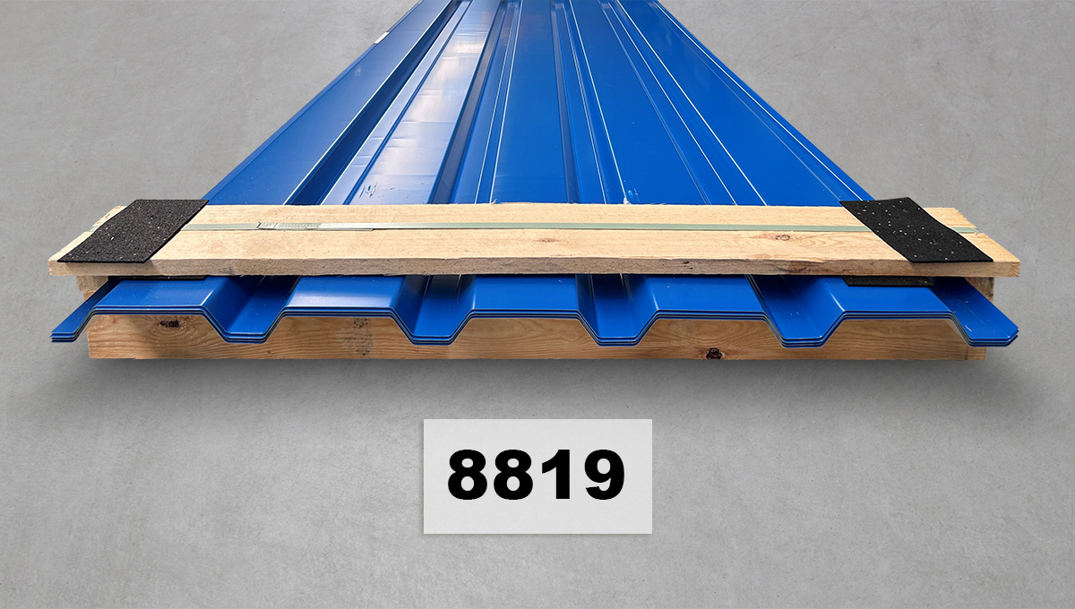 Trapezblech, Stahlblech, Blaues Wellblech, Baustoff, Holzauflage