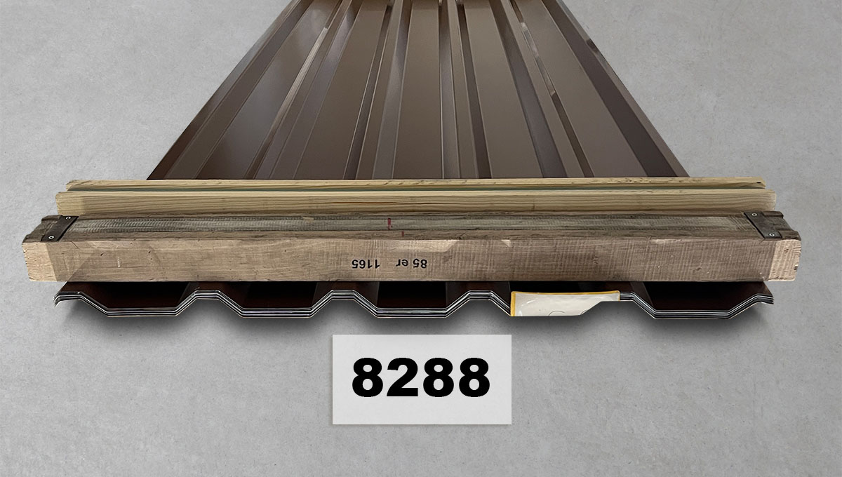 Dachblech, Metallblech, Stahlblech, Verpackungspallette, Identifikationsnummer-8288