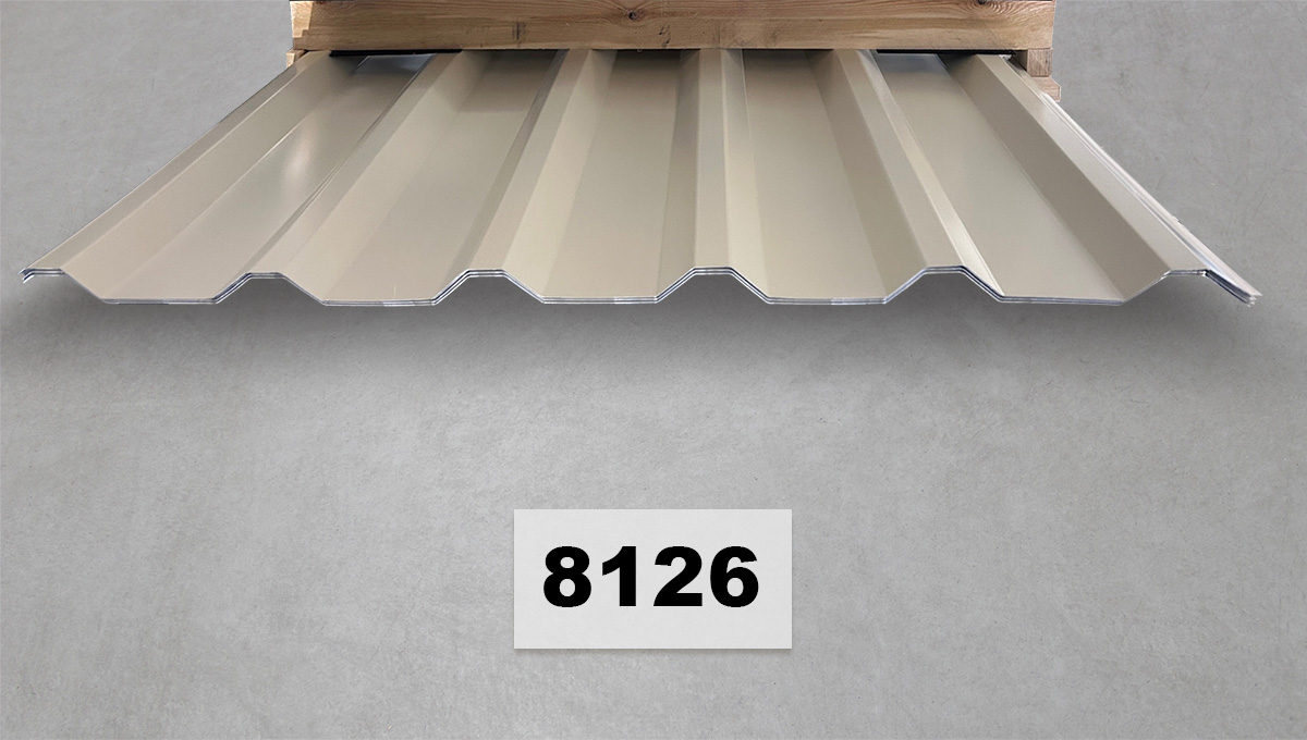 Metalldach, Blechdach, Wellblechplatte, Beige, Baumaterial
