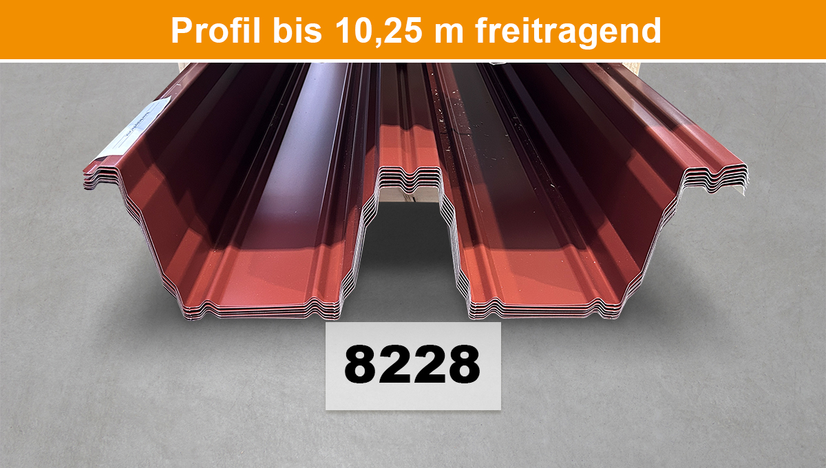 Dachblech, Metalldach, Profilblech, Rotbraun, Mehrfachblech