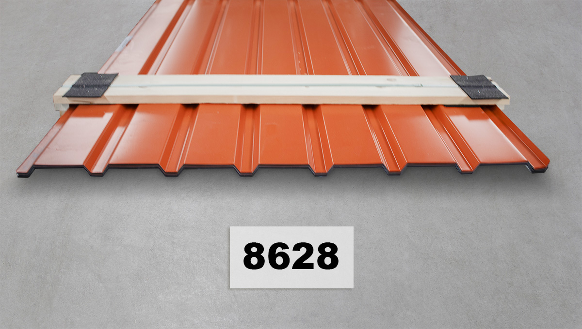 Dachblech, Metallblech, orange, Riffelblech, Baumaterialien