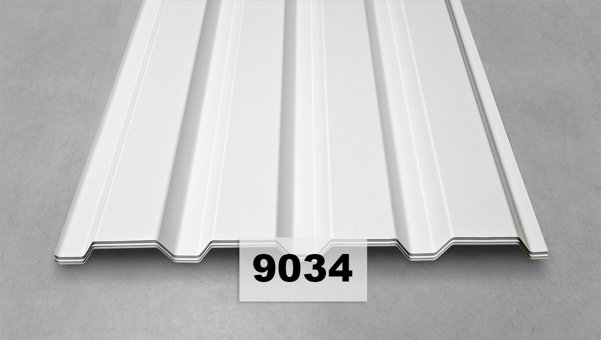 Dachblech, weiß, profilierte Oberfläche, Metall