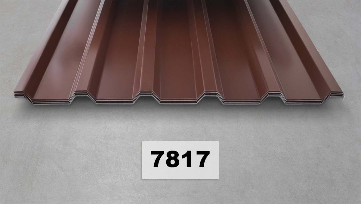 Metall-Dachpaneel, Wellblechplatten, Braun, Dachblech, Metallverkleidung