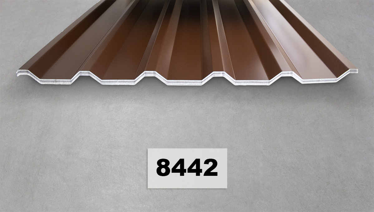 Dachblech, Wellblech, Stahlblech, Metalldach, Bronze Braun