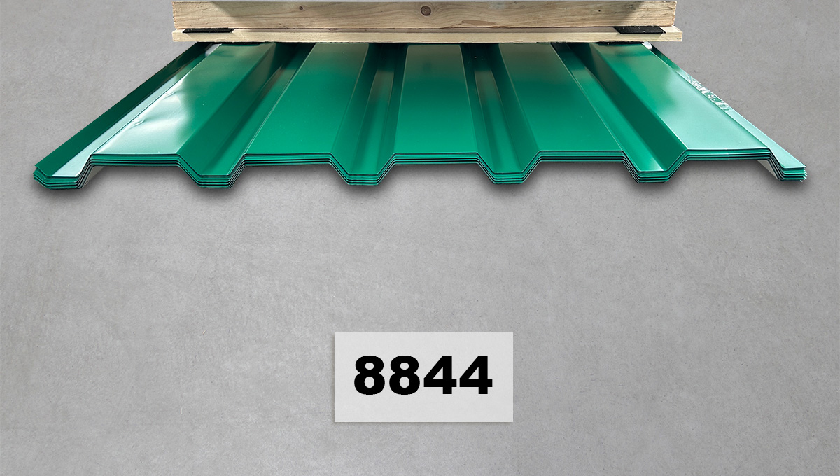 Stahlblech-Dachblech, Metalldachblatt, Grün, Wellprofil, Plattform-Palette