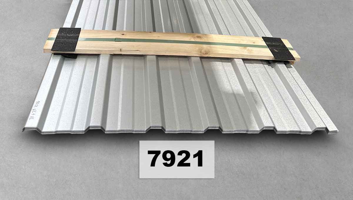 Metallblech, Wellblechtechnik, Dachpaneel, Silberfarbe, Holzträger