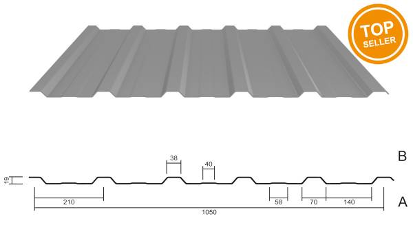 M 20/210 Dachblech Aluzink