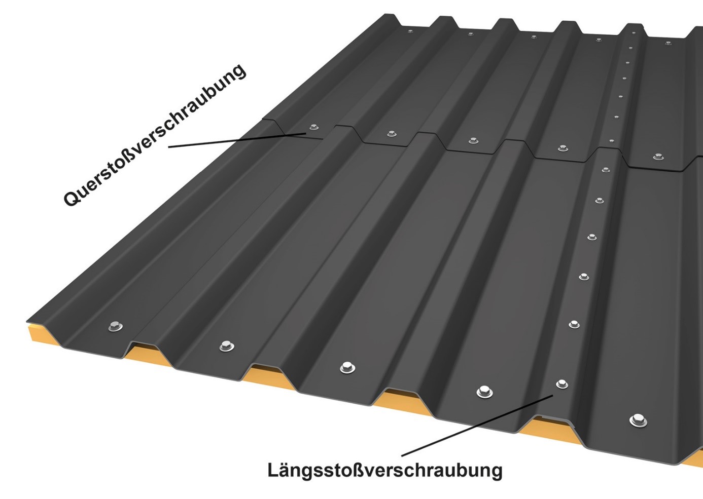 Längsstoß von Trapezblech