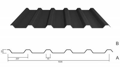 M 35/207 Dachblech anthrazitgrau (MÜC 7016) Ohne Antikondensvlies 0,75 mm