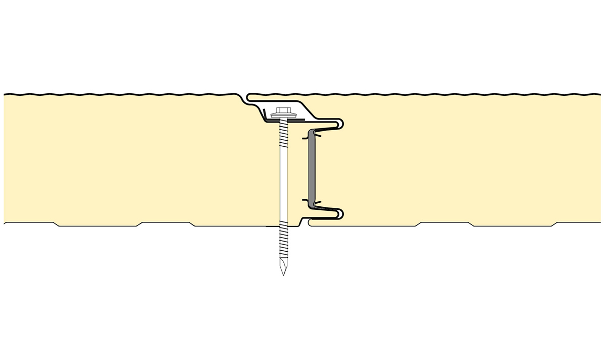 Zeichnung Sandwich Wand verdeckte Befestigung